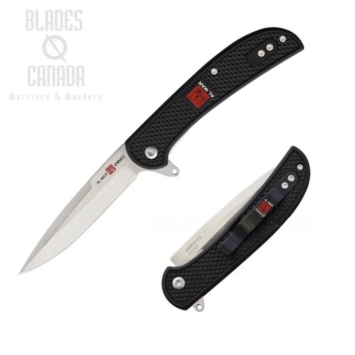 (image for) Al Mar Ultralight Hawk Flipper Folding Knife, 8Cr13MoV, FRN Black, AMK4122
